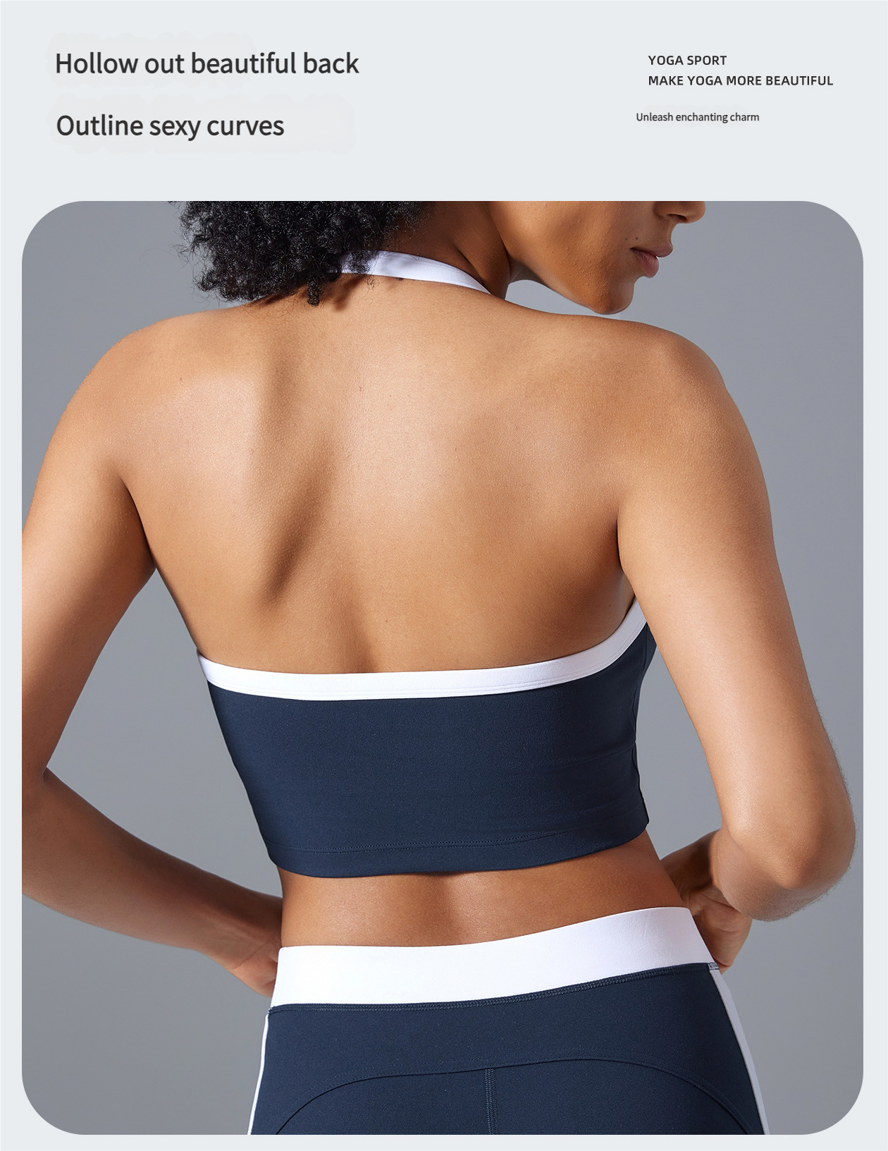 Color-Blocking Sports Bra for Women - Halter Neck, Open Back, Yoga Gym Top with Semi-Removable Pads & Pilates Vest