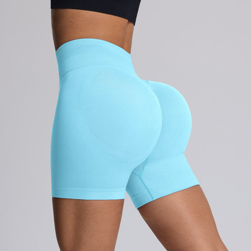 Summer high-waisted yoga pants, women's fitness yoga three-inch pants, hip-lifting running sports tight shorts