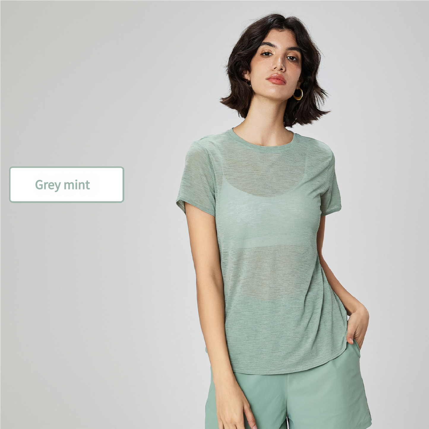 Yoga wear sports hoodie, women's loose-fit activewear top for training, running, quick-drying short-sleeve T-shirt for Pilates