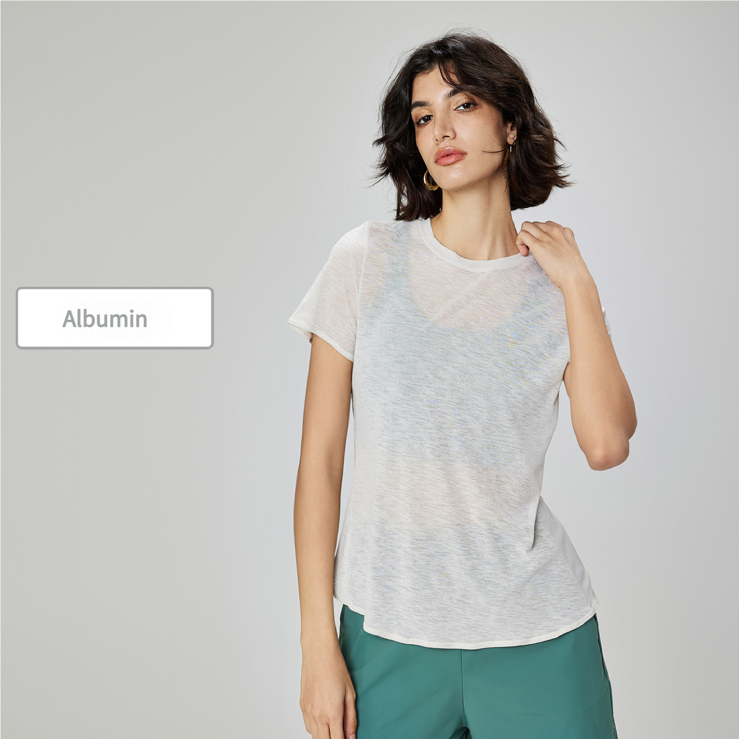 Yoga wear sports hoodie, women's loose-fit activewear top for training, running, quick-drying short-sleeve T-shirt for Pilates