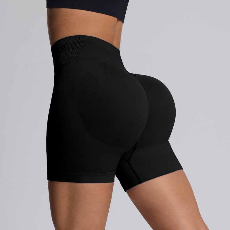 Summer high-waisted yoga pants, women's fitness yoga three-inch pants, hip-lifting running sports tight shorts