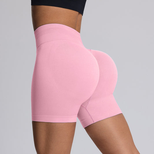 Summer high-waisted yoga pants, women's fitness yoga three-inch pants, hip-lifting running sports tight shorts
