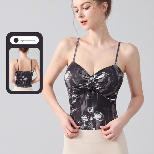 2025 Sexy Knot-Front Yoga Bra: Flattering Fitness Tank for Pilates & Workouts