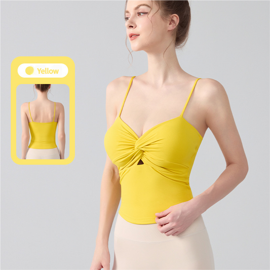 2025 Sexy Knot-Front Yoga Bra: Flattering Fitness Tank for Pilates & Workouts