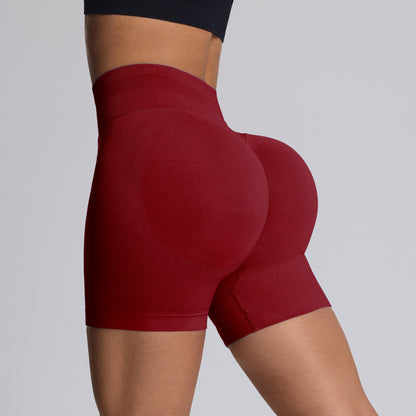 Summer high-waisted yoga pants, women's fitness yoga three-inch pants, hip-lifting running sports tight shorts